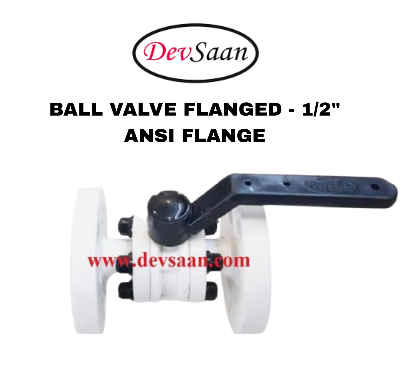 Ball Valve Polypropylene 1/2" x 1/2" Flange ANSI B.16.5 Class #150