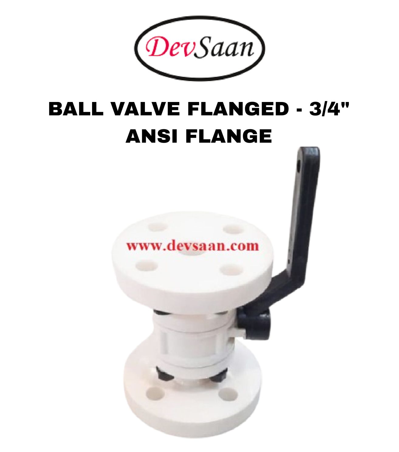 Ball Valve Polypropylene 3/4" x 3/4" Flange ANSI B.16.5 Class #150