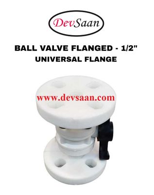 Ball Valve Polypropylene 1/2" x 1/2" Flange Universal Standard
