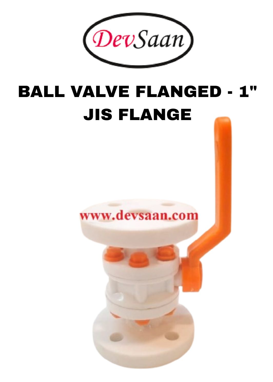 Ball Valve Polypropylene 1" x 1" Flange JIS 10K