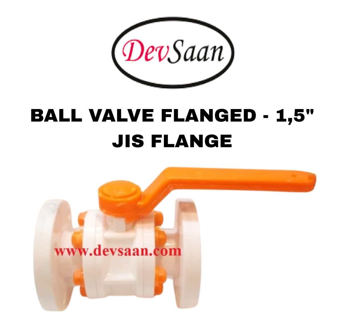 Ball Valve Polypropylene 1,5" x 1,5" Flange JIS 10K