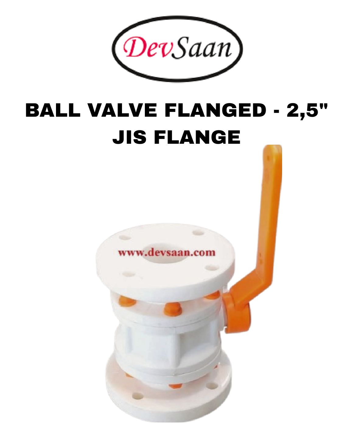 Ball Valve Polypropylene 2,5" x 2,5" Flange JIS 10K
