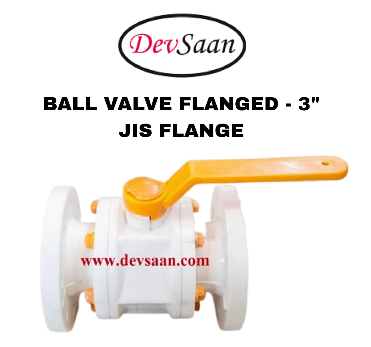 Ball Valve Polypropylene 3" x 3" Flange JIS 10K