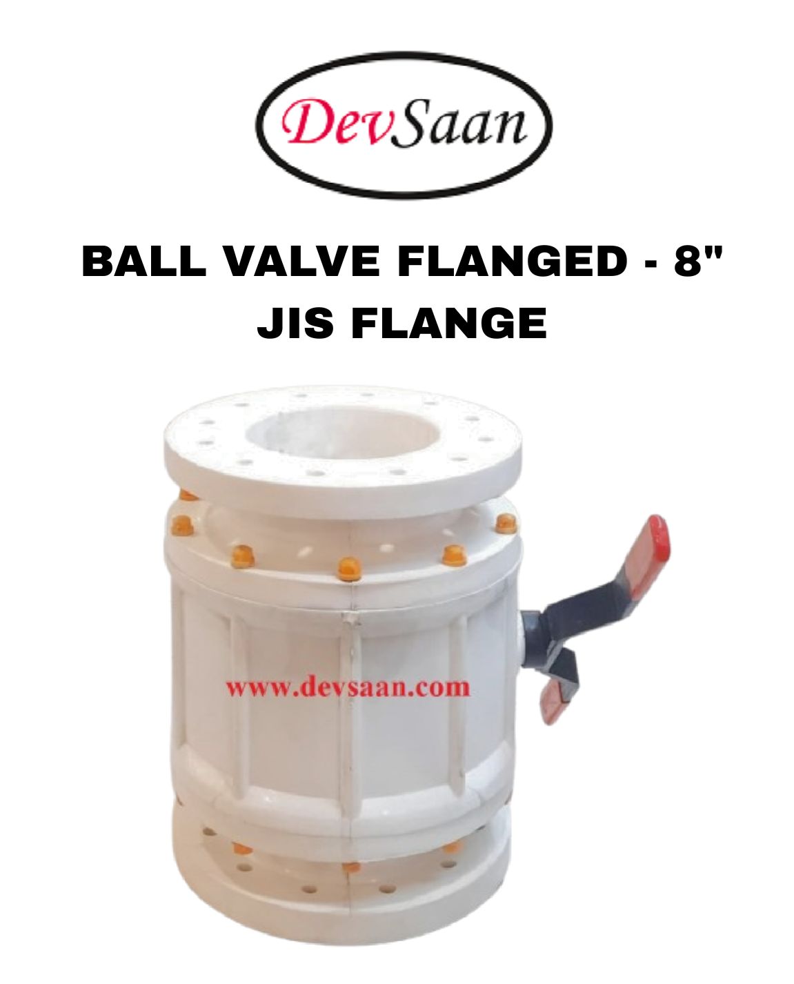 Ball Valve Polypropylene 8" x 8" Flange JIS 10K