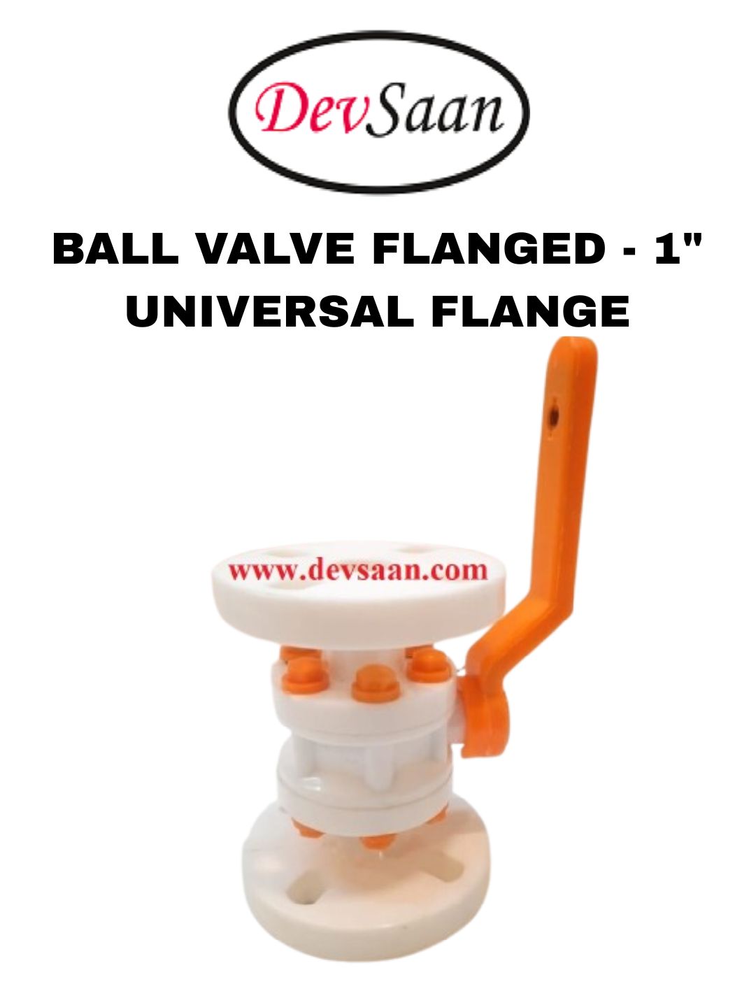 Ball Valve Polypropylene 1" x 1" Flange Universal Standard