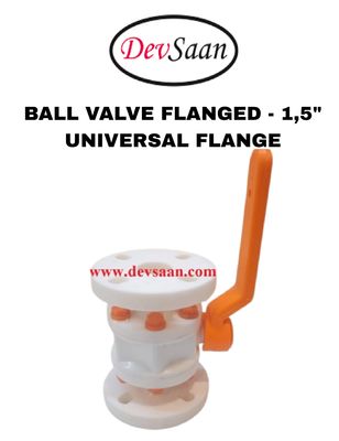 Ball Valve Polypropylene 1,5" x 1,5" Flange Universal Standard