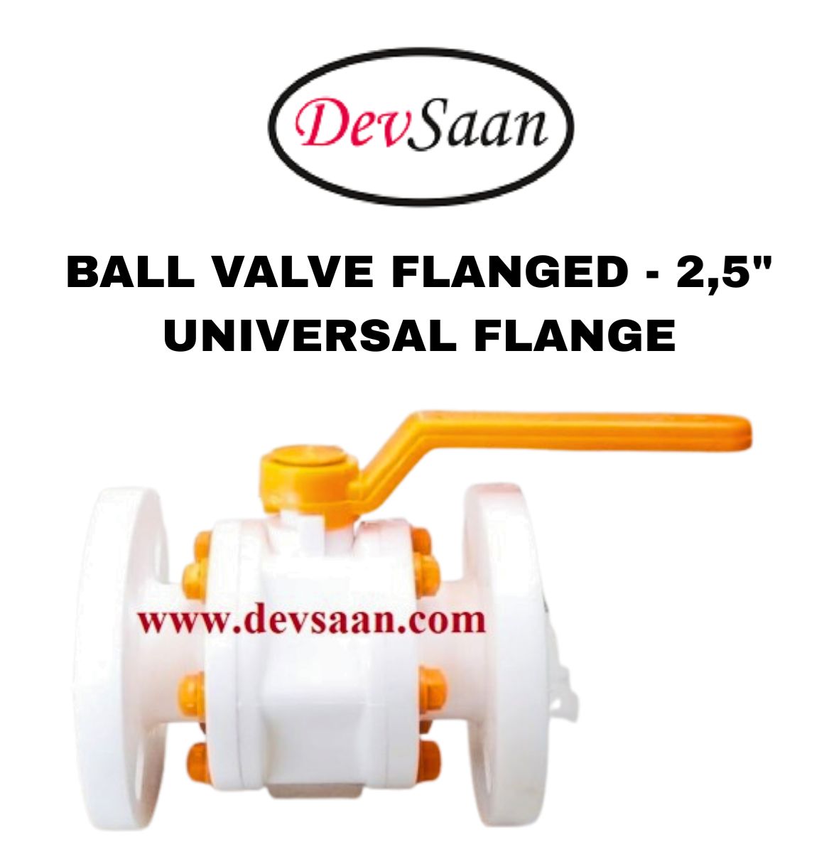 Ball Valve Polypropylene 2,5" x 2,5" Flange Universal Standard