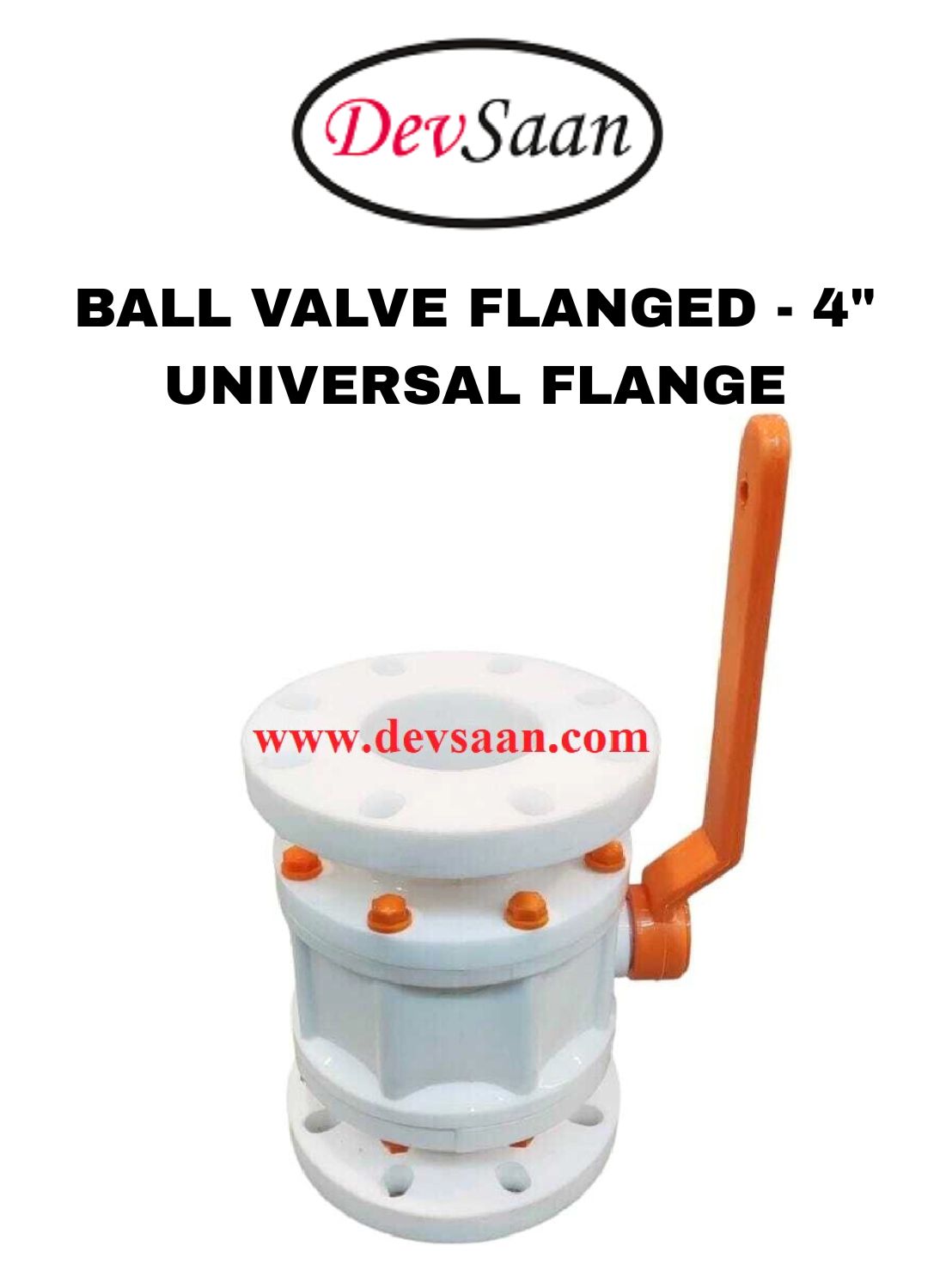 Ball Valve Polypropylene 4" x 4" Flange Universal Standard