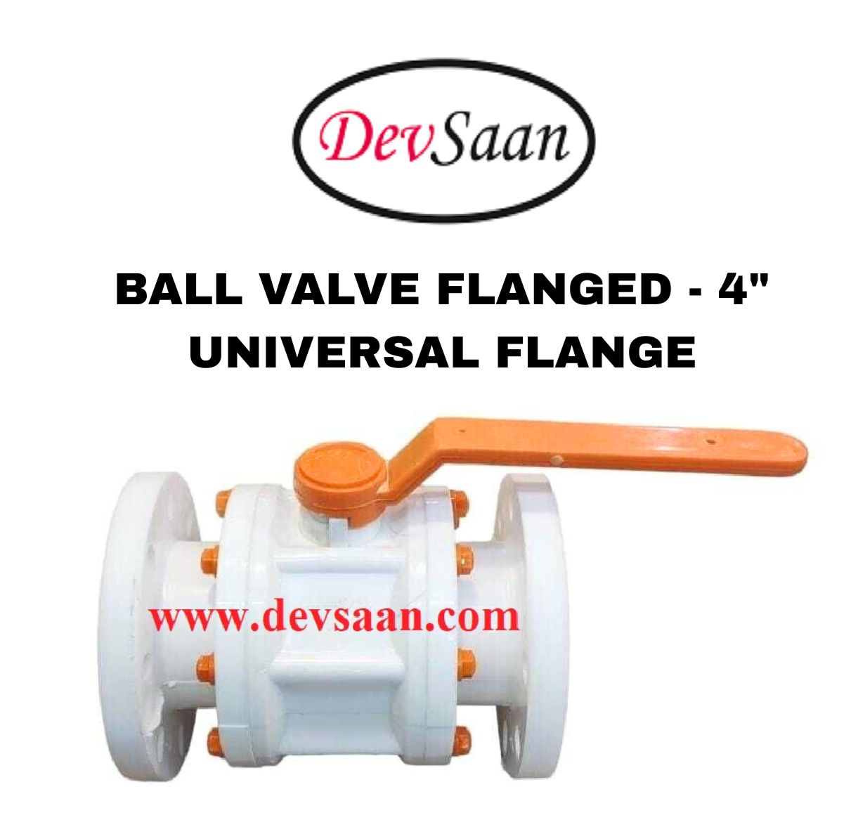 Ball Valve Polypropylene 4" x 4" Flange Universal Standard