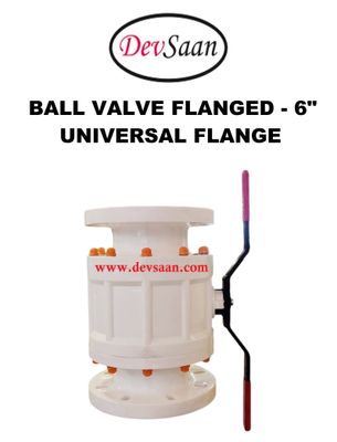 Ball Valve Polypropylene 6" x 6" Flange Universal Standard