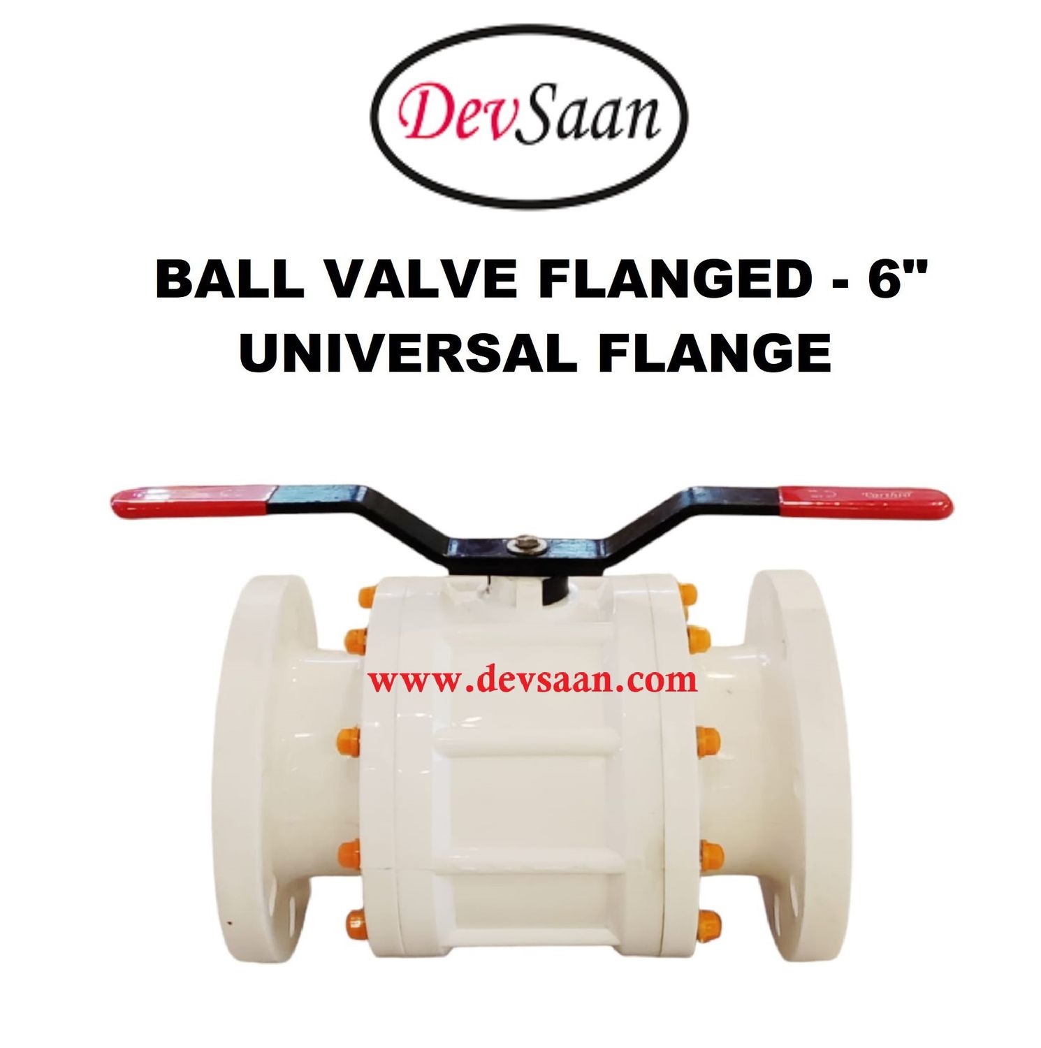 Ball Valve Polypropylene 6" x 6" Flange Universal Standard