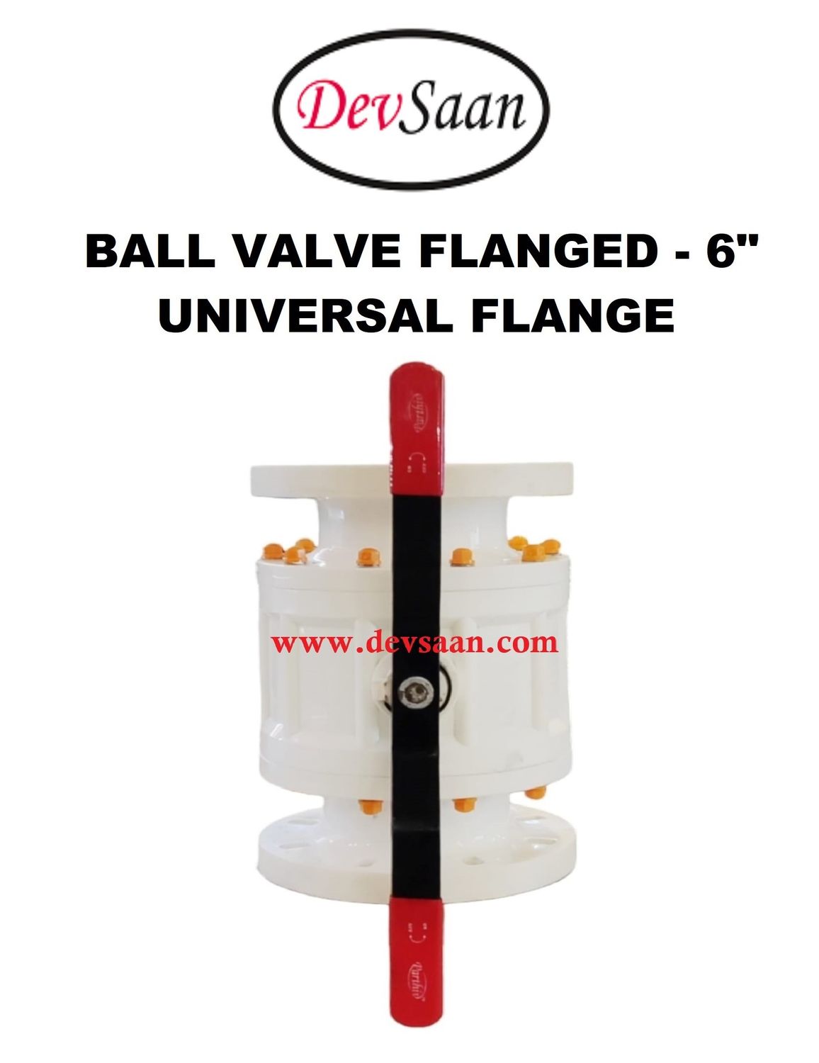 Ball Valve Polypropylene 6" x 6" Flange Universal Standard