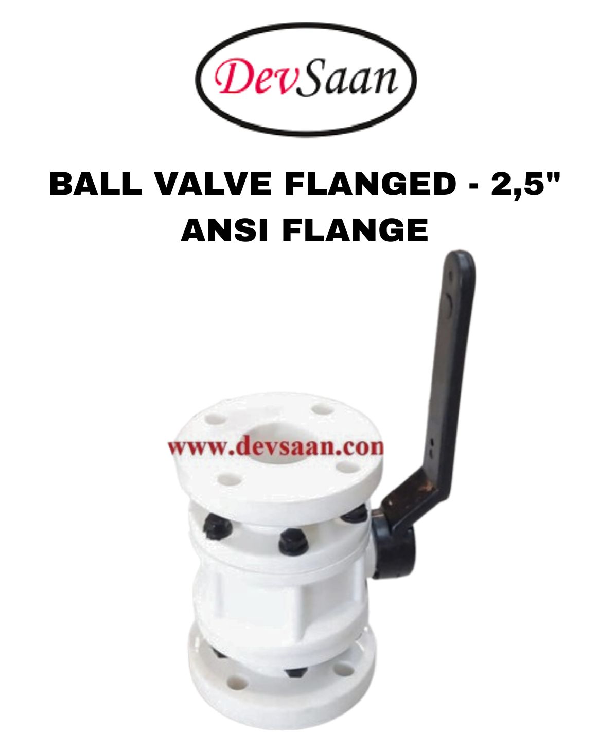 Ball Valve Polypropylene 2,5" x 2,5" Flange ANSI B.16.5 Class #150