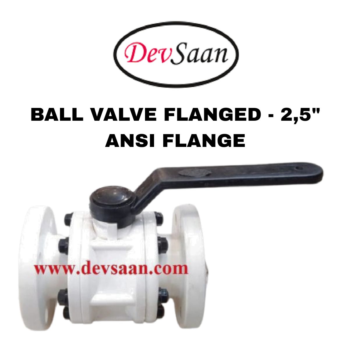Ball Valve Polypropylene 2,5" x 2,5" Flange ANSI B.16.5 Class #150