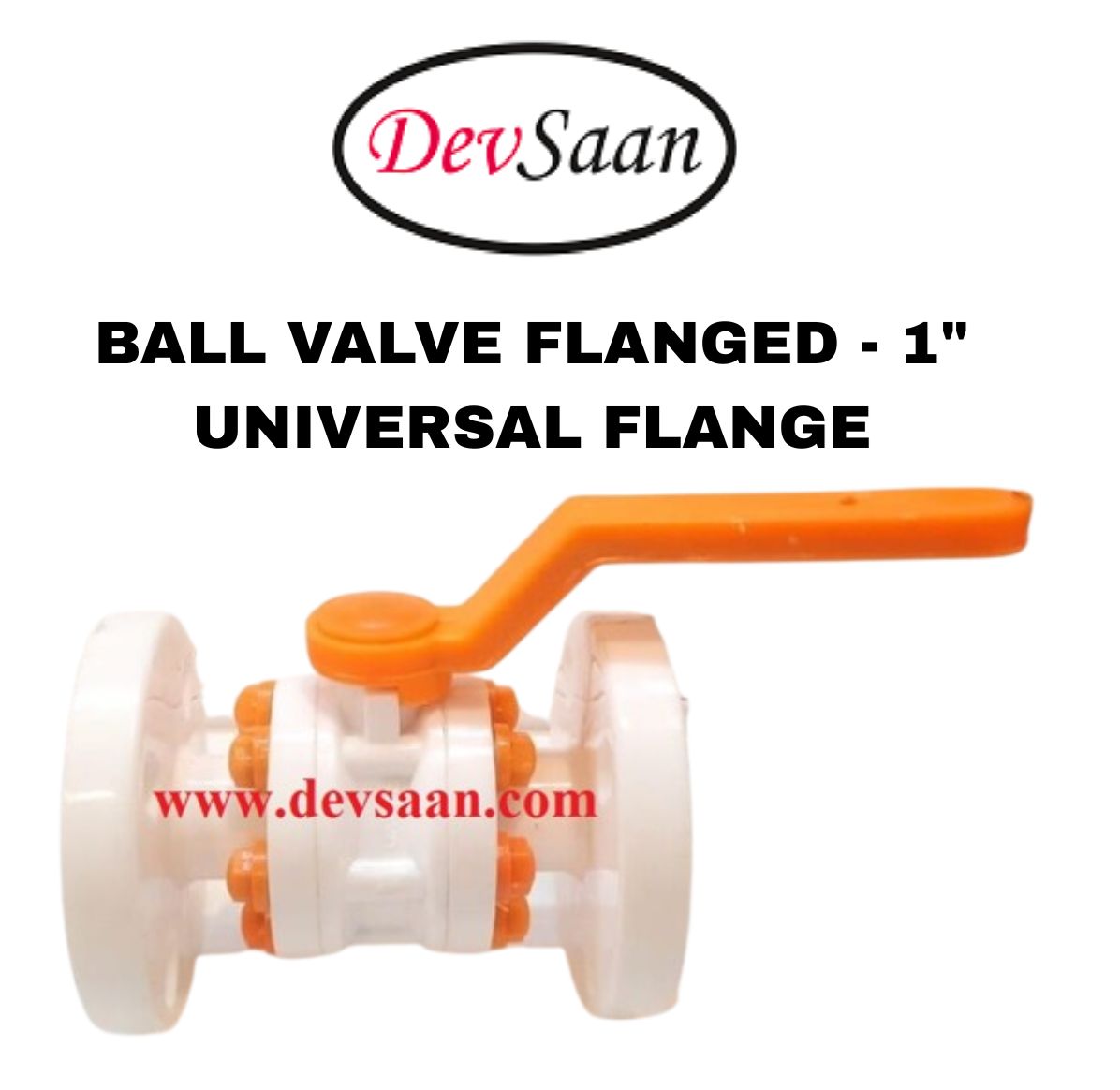 Ball Valve Polypropylene 1" x 1" Flange Universal Standard