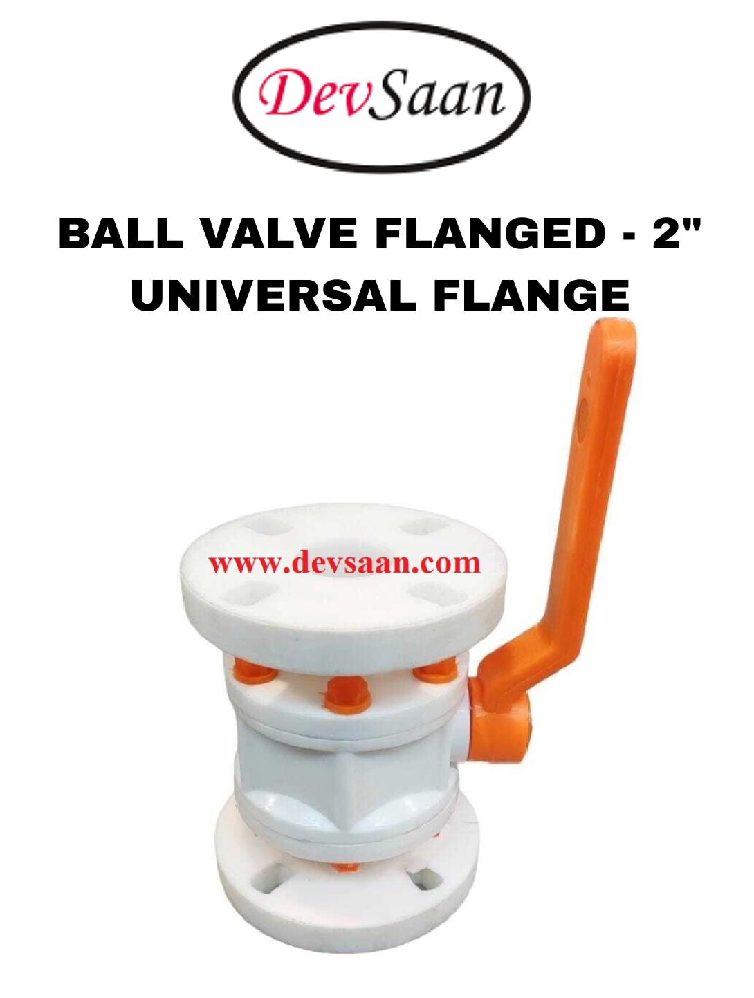 Ball Valve Polypropylene 2" x 2" Flange Universal Standard