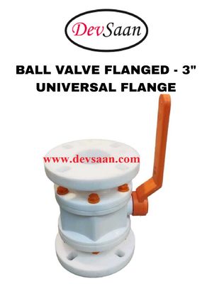 Ball Valve Polypropylene 3" x 3" Flange Universal Standard