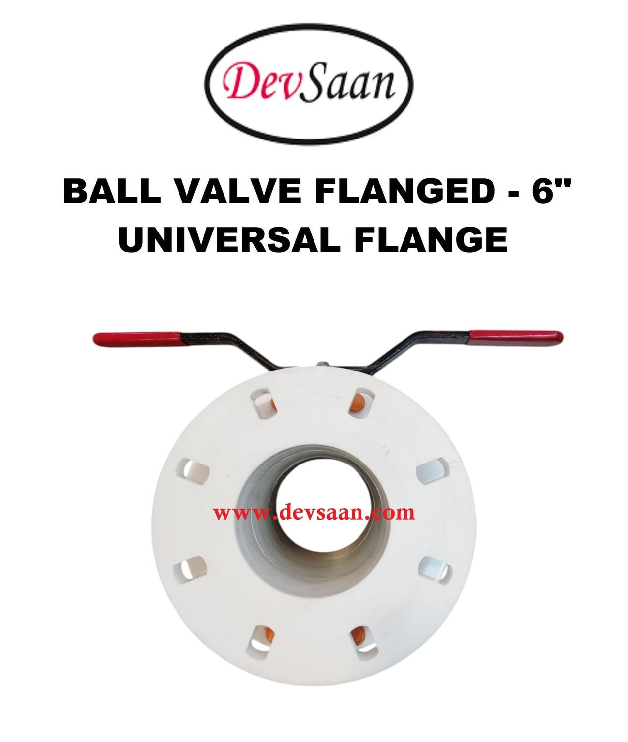 Ball Valve Polypropylene 6" x 6" Flange Universal Standard