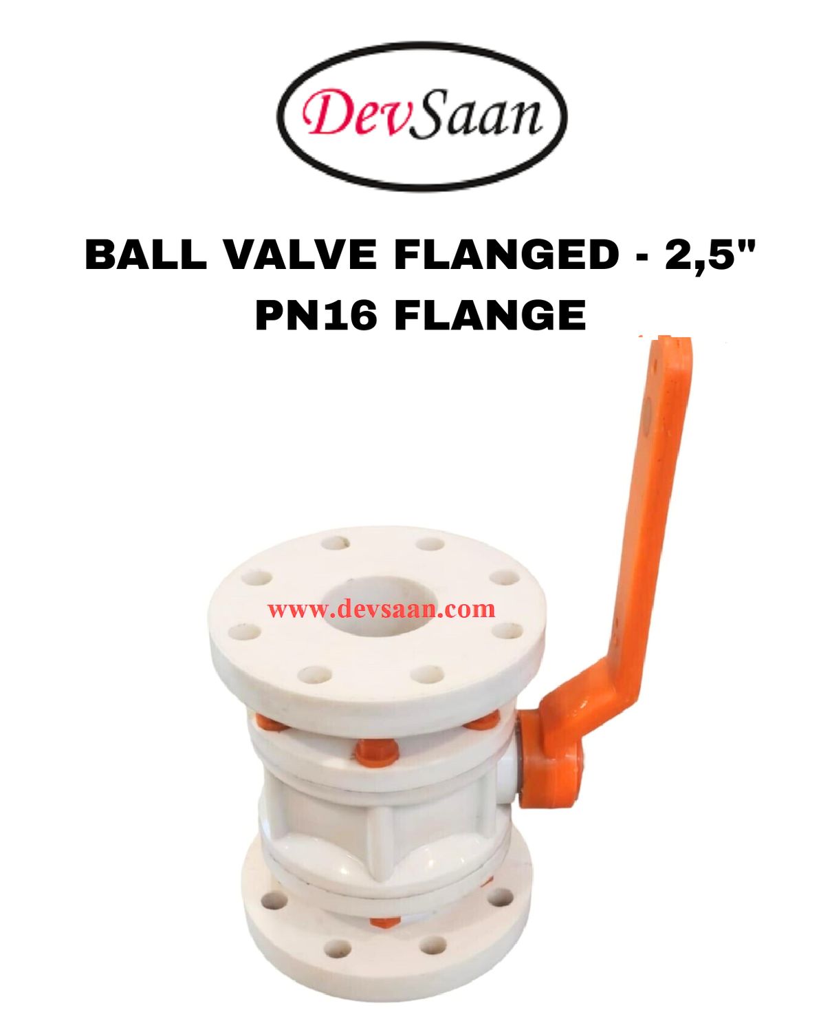 Ball Valve Polypropylene 2,5" x 2,5" Flange PN16