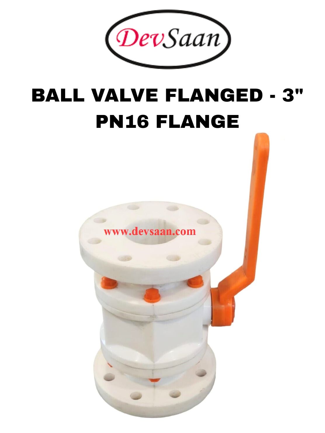Ball Valve Polypropylene 3" x 3" Flange PN16