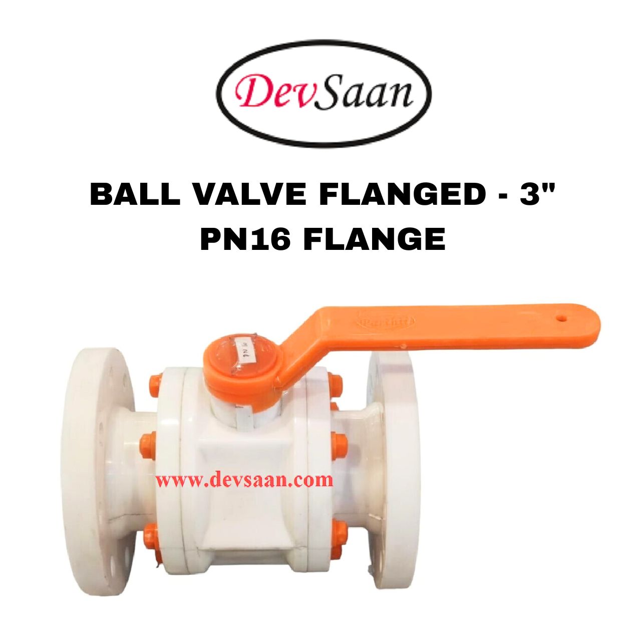 Ball Valve Polypropylene 3" x 3" Flange PN16