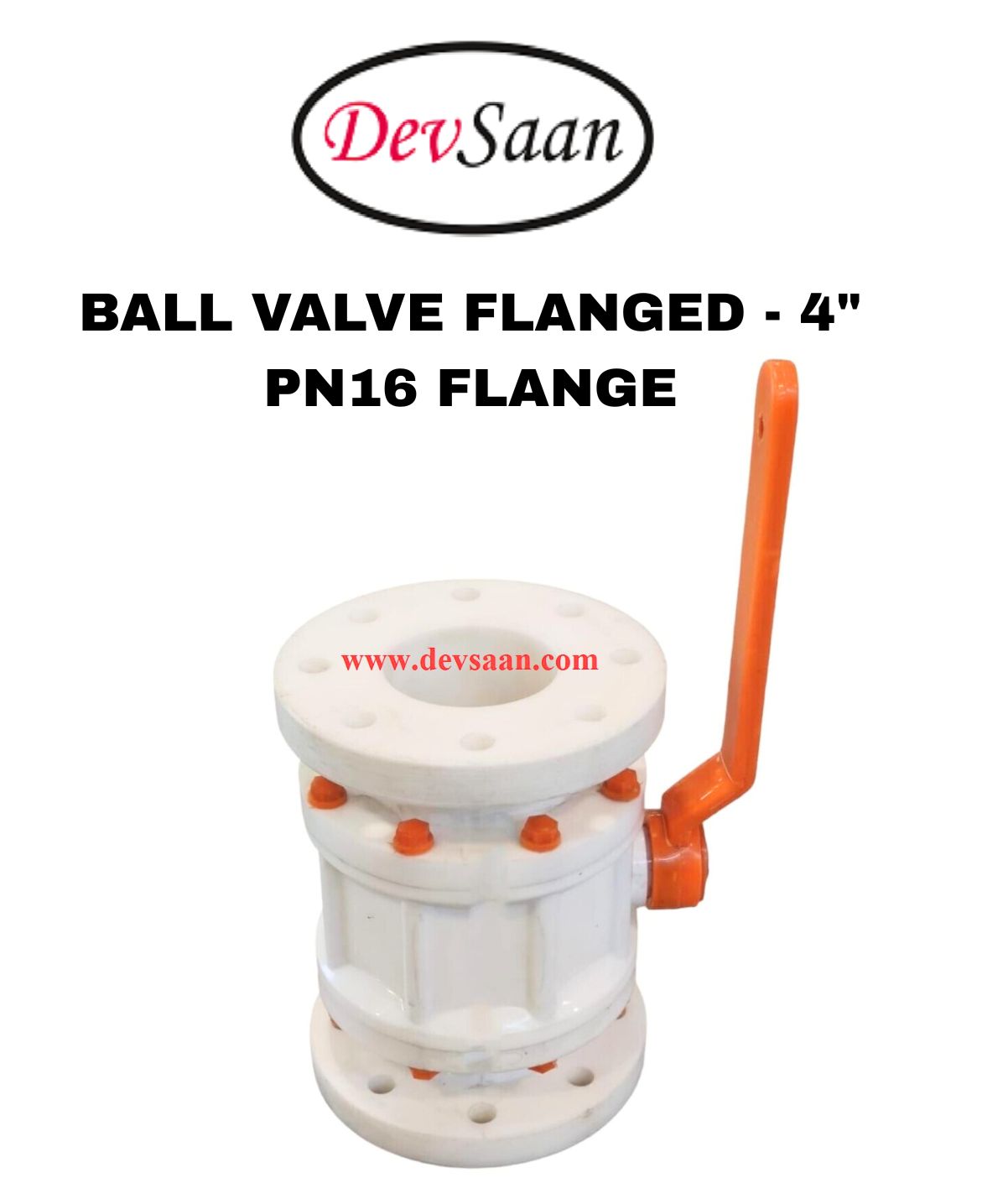 Ball Valve Polypropylene 4" x 4" Flange PN16