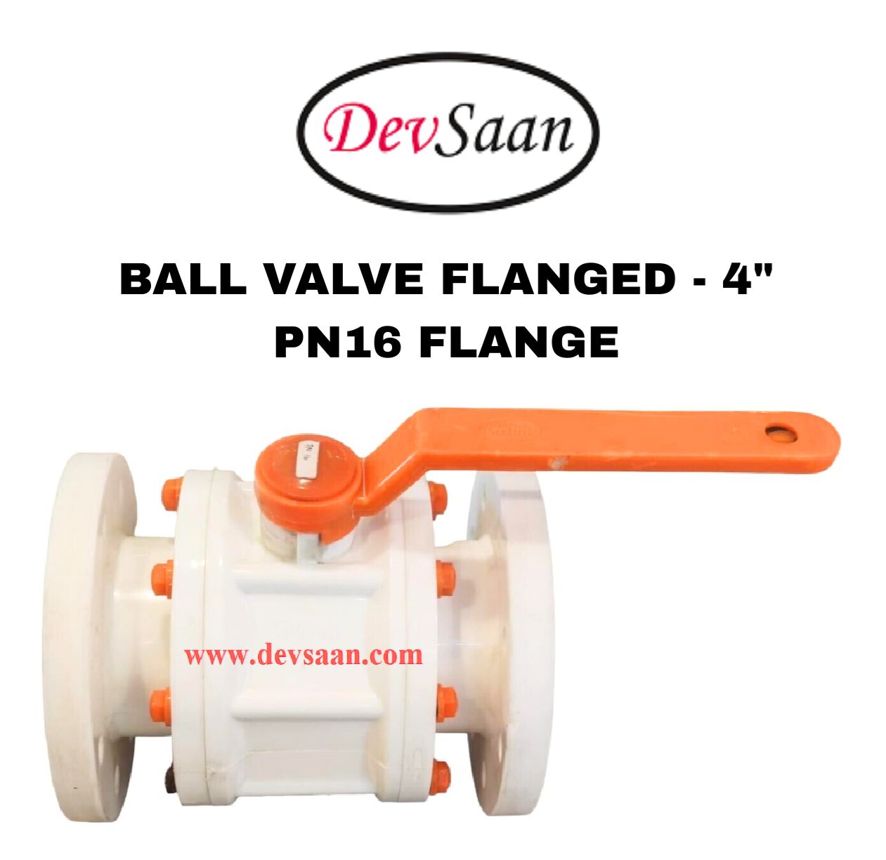 Ball Valve Polypropylene 4" x 4" Flange PN16