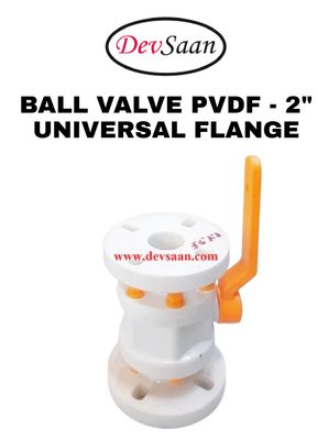 Ball Valve PVDF 2" x 2" Flange Universal Standard