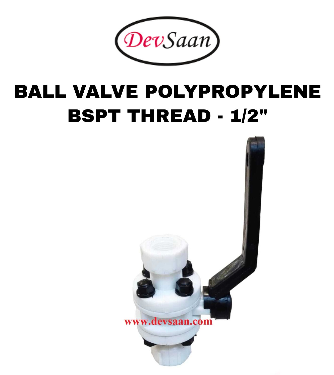 Ball Valve Polypropylene 1/2" x 1/2" BSPT Thread