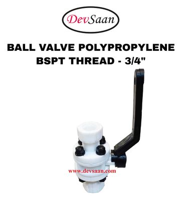 Ball Valve Polypropylene 3/4" x 3/4" BSPT Thread
