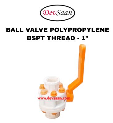 Ball Valve Polypropylene 1" x 1" BSPT Thread