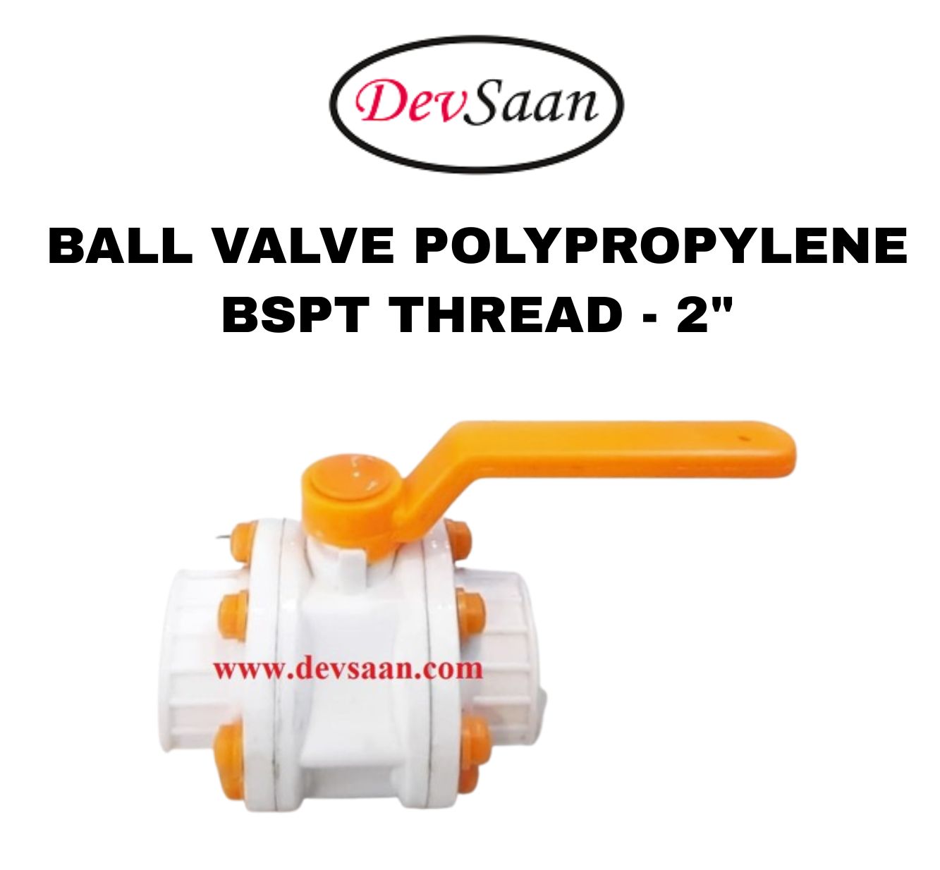 Ball Valve Polypropylene 2" x 2" BSPT Thread