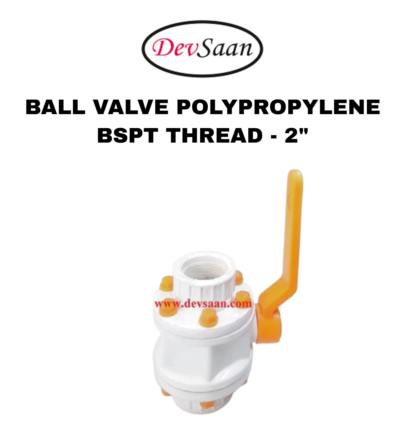 Ball Valve Polypropylene 2" x 2" BSPT Thread