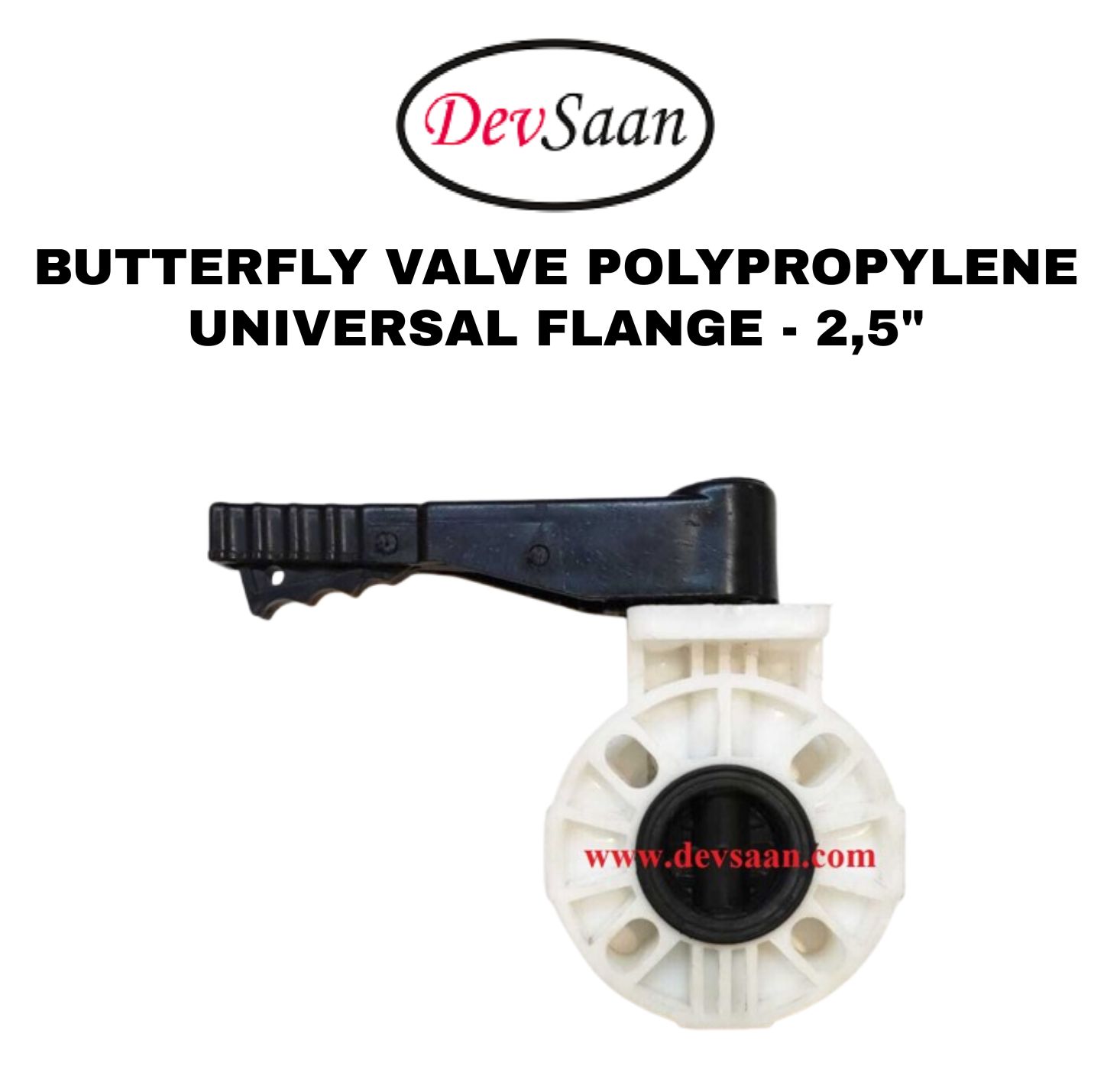 Butterfly Valve Polypropylene 2,5" Flange Universal Standard Butterfly Valve Polypropylene 2,5" Flange Universal Standard