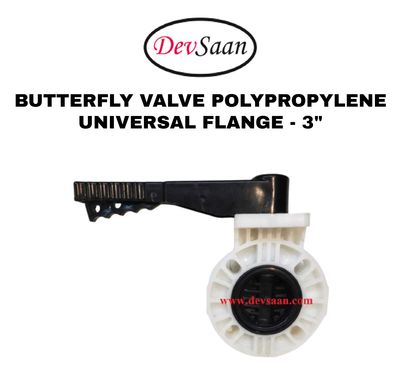 Butterfly Valve Polypropylene 3" Flange Universal Standard