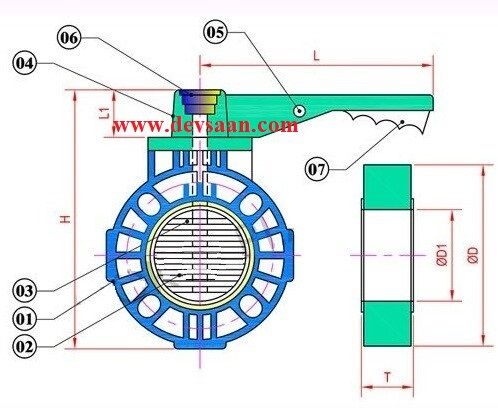 Butterfly Valve Polypropylene 4" Flange Universal Standard