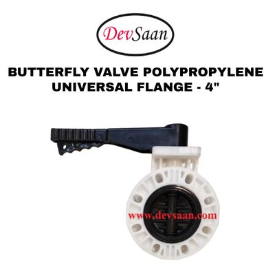 Butterfly Valve Polypropylene 4" Flange Universal Standard Butterfly Valve Polypropylene 4" Flange Universal Standard