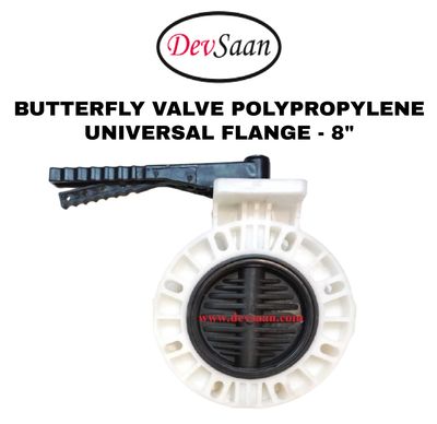 Butterfly Valve Polypropylene 8" Flange Universal Standard