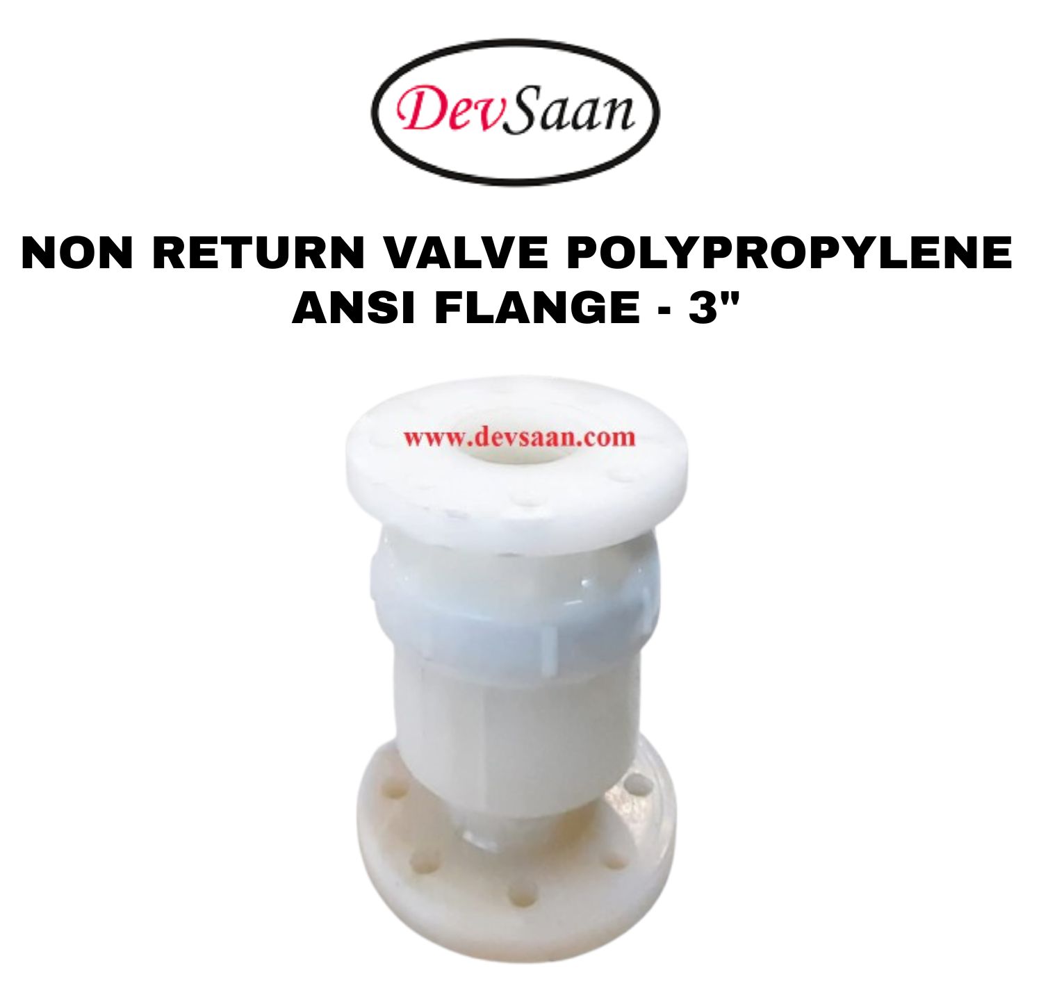 Non Return Valve Polypropylene 3" x 3" Flange ANSI B.16.5 Class #150