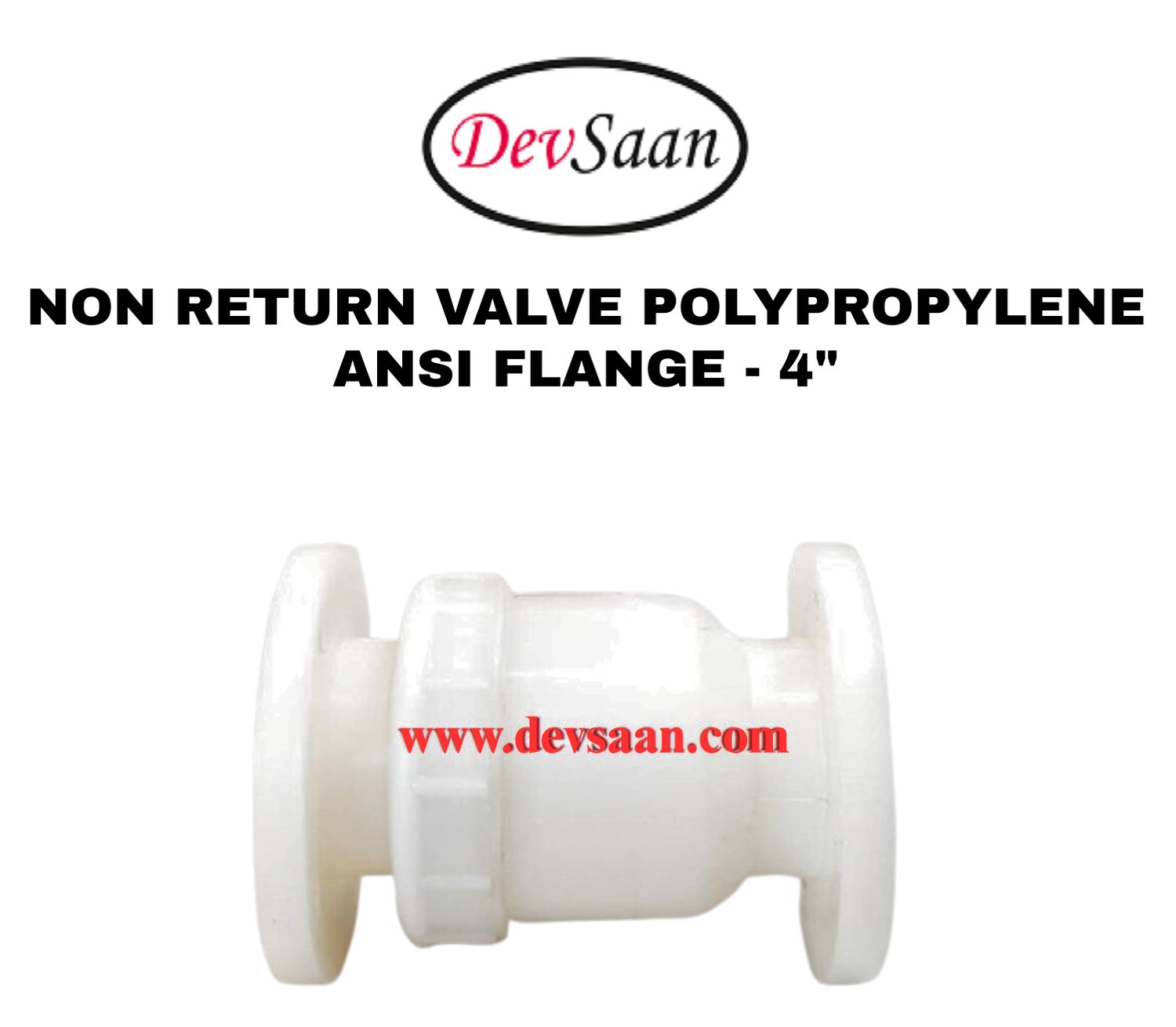 Non Return Valve Polypropylene 4" x 4" Flange ANSI B.16.5 Class #150
