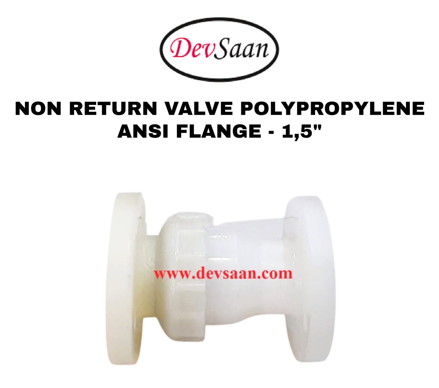 Non Return Valve Polypropylene 1,5" x 1,5" Flange ANSI B.16.5 Class #150