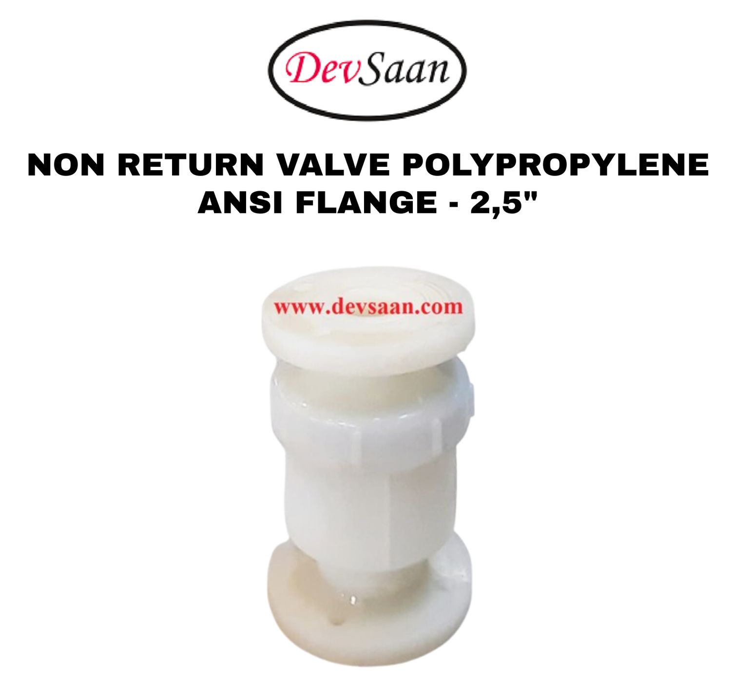 Non Return Valve Polypropylene 2,5" x 2,5" Flange ANSI B.16.5 Class #150