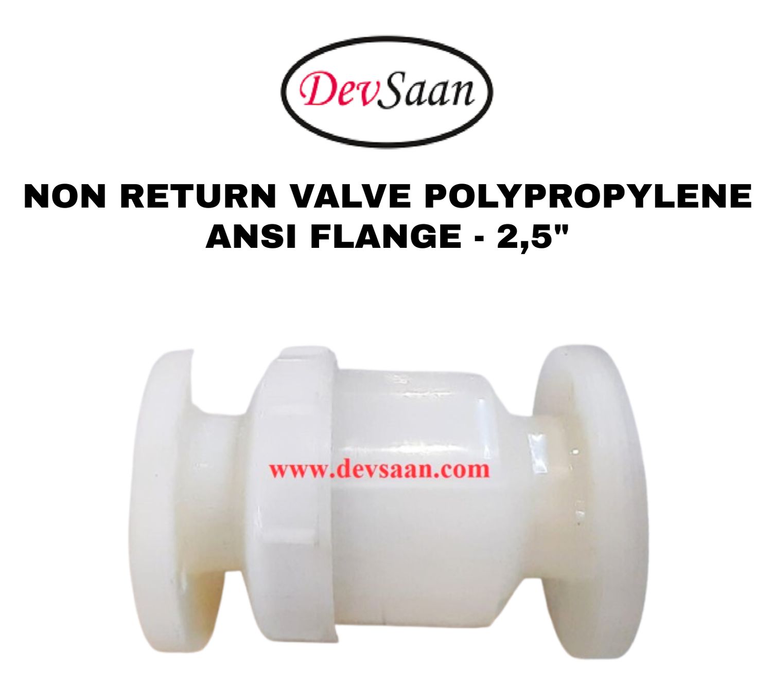 Non Return Valve Polypropylene 2,5" x 2,5" Flange ANSI B.16.5 Class #150