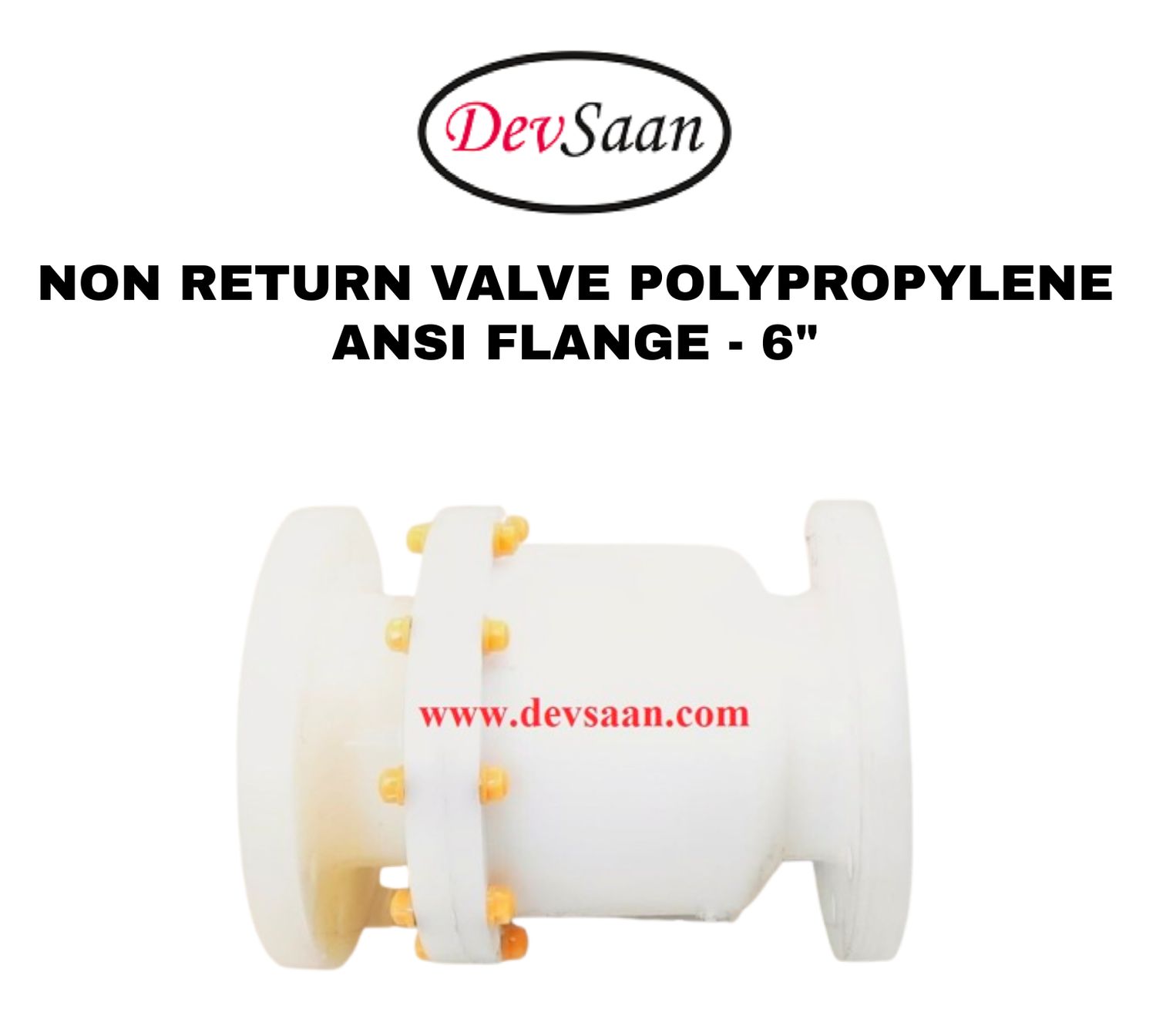 Non Return Valve Polypropylene 6" x 6" Flange ANSI B.16.5 Class #150