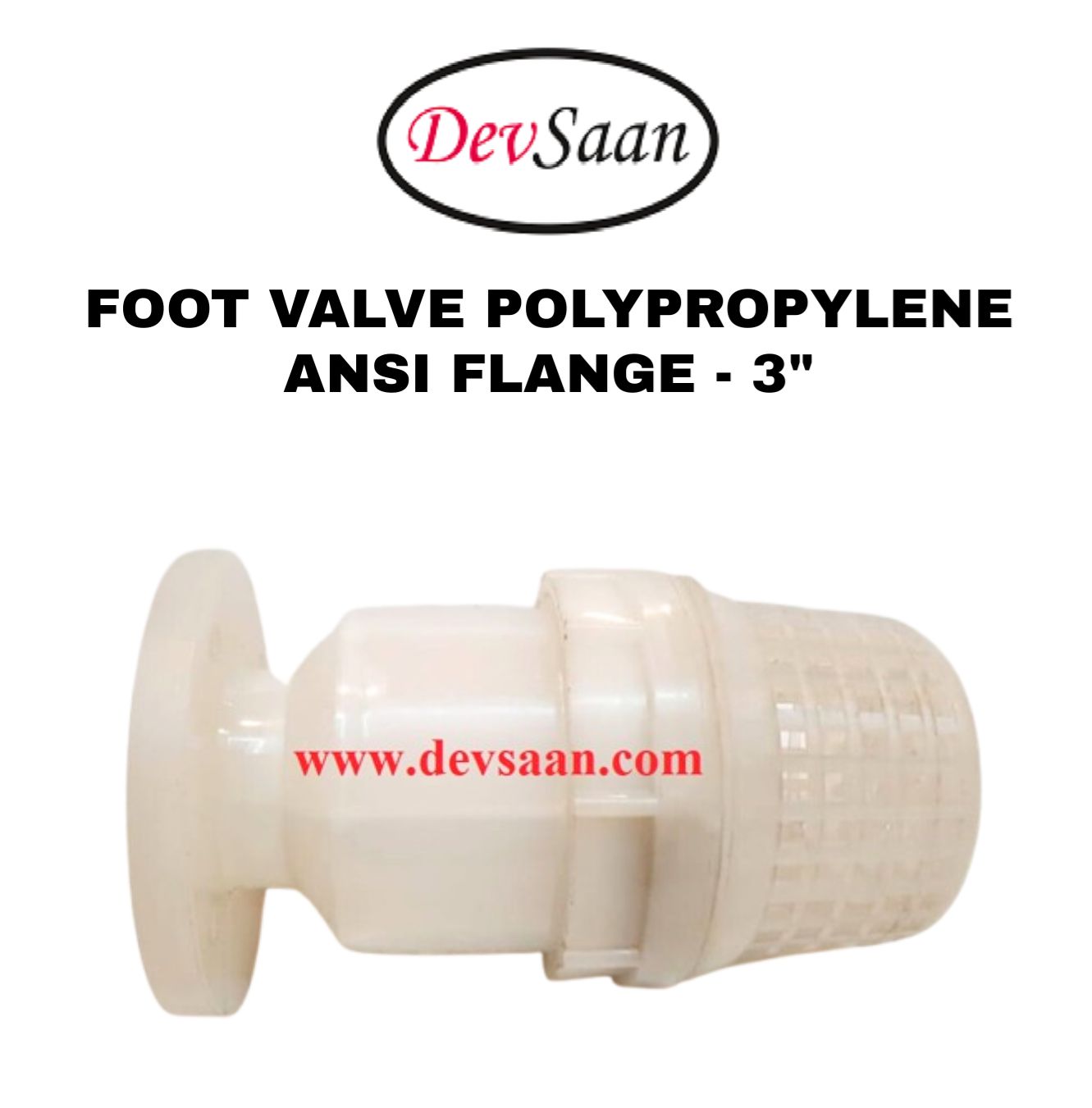Foot Valve Polypropylene 3" Flange ANSI B.16.5 Class #150