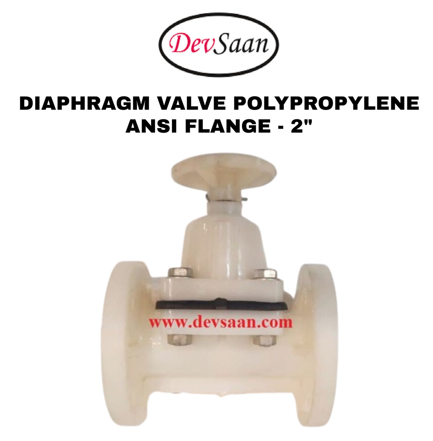 Diaphragm Valve PP 2" x 2" Flange ANSI B.16.5 Class #150