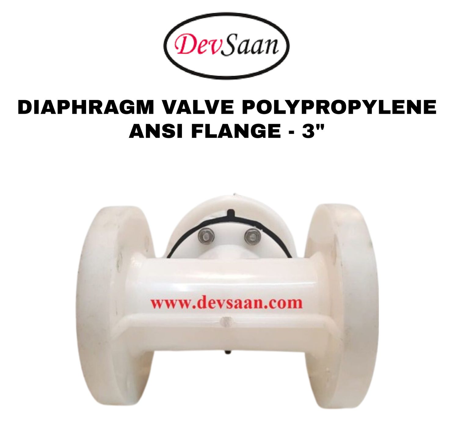 Diaphragm Valve PP 3" x 3" Flange ANSI B.16.5 Class #150