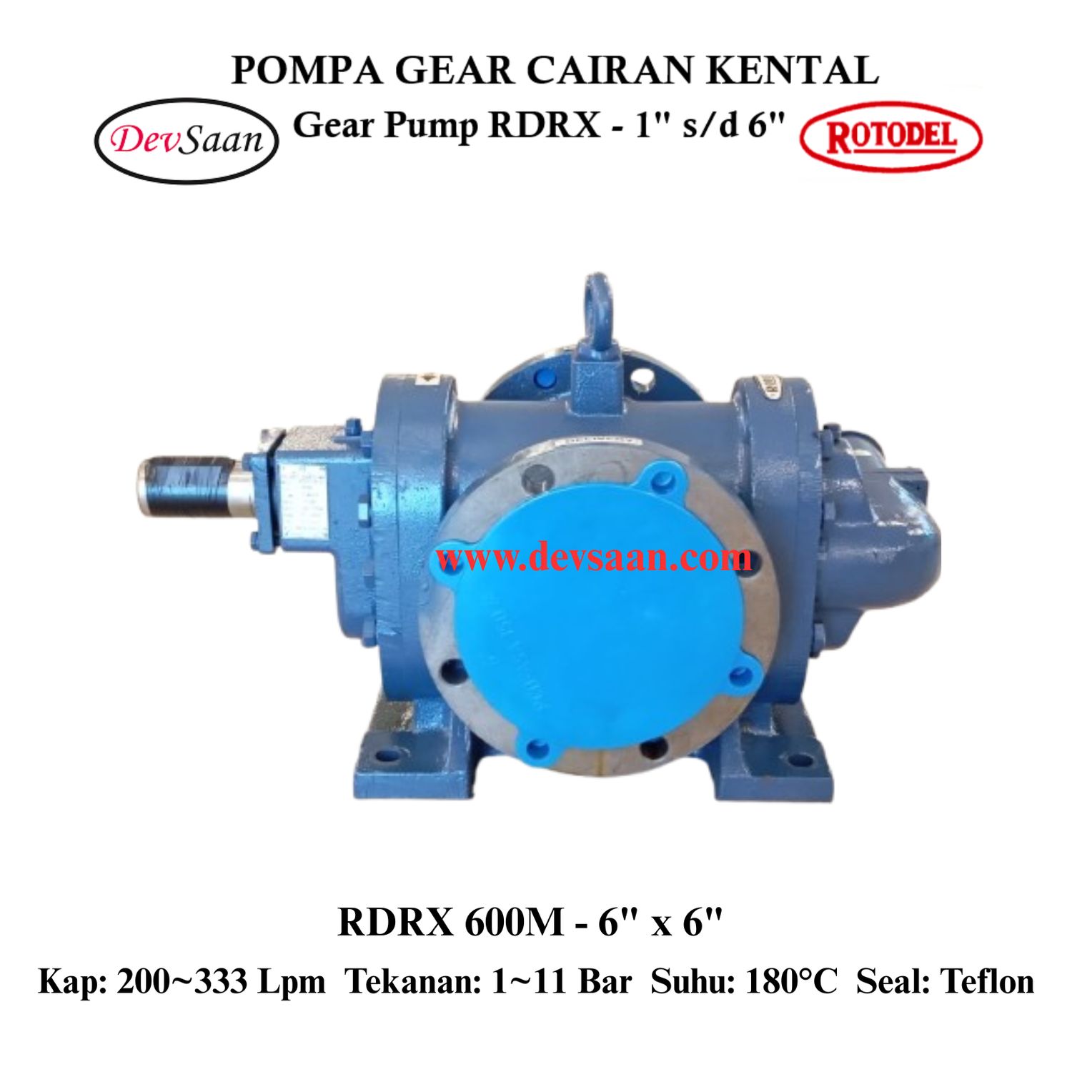 Gear Pump Rotari RDRX 600M Pompa Roda Gigi