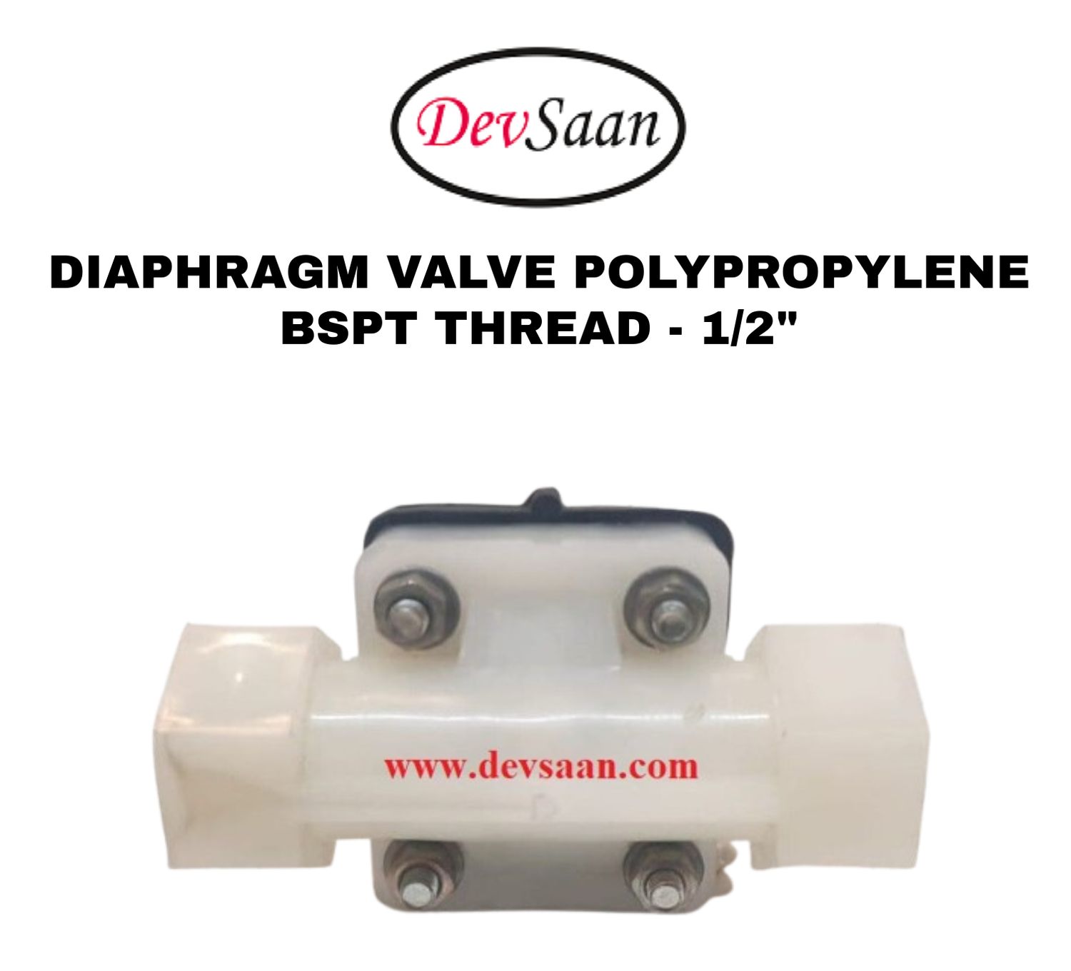 Diaphragm Valve PP 1/2" x 1/2" BSPT Thread