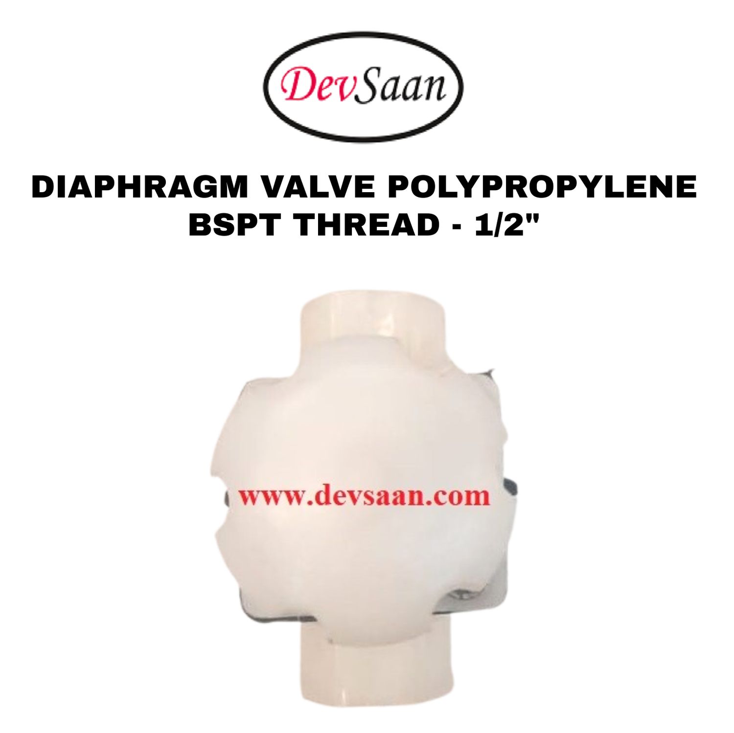 Diaphragm Valve PP 1/2" x 1/2" BSPT Thread